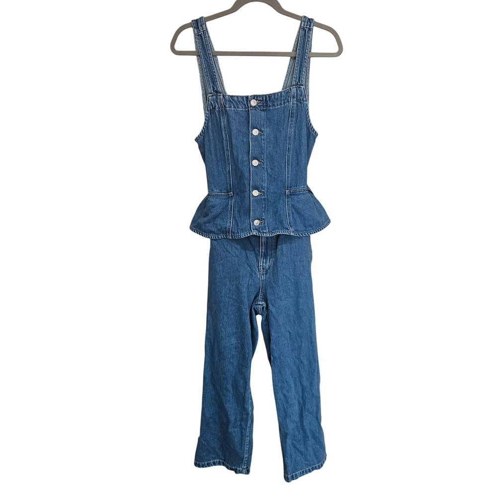 Free People We The Free Hazel Jumpsuit Boho Western Indie Denim Size Small